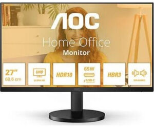 Monitor Profesional AOC U27B3CF 27"/ 4K/ Multimedia/ Regulable en altura/ Negro