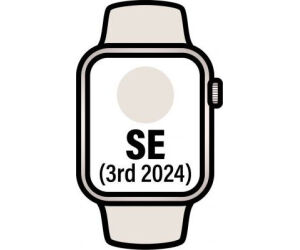 Apple Watch SE 3rd V2/ GPS/ 44mm/ Caja de Aluminio Blanco Estrella/ Correa Deportiva Blanco Estrella M/L