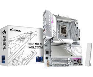 GIGABYTE B860 AORUS ELITE WIFI7 ICE Placa base - CPUs Intel Core Ultra, VRM de 14+1+2+1 fases, hasta 9200MHz DDR5, 1xPCIe 5.0 + 2xPCIe 4.0 M.2, LAN 2,5 GbE, WIFI 7, USB 4