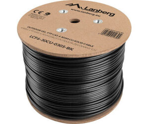 Bobina Cat.6 Lanberg Outdoor Ftp Rj45 Cobre Gel-filled Fluke Awg24 305m Negro