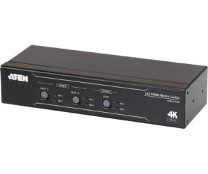 Aten Switch De Matriz Hdmi 4k Real 2 X 2 Con Desincrustador De Audio (vm0202hb-at-g)(cp5)