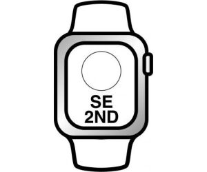 Apple Watch SE 2 Gen 2023/ GPS/ Cellular/ 40mm/ Caja de Aluminio Plata/ Correa Deportiva Azul Tempestad M/L