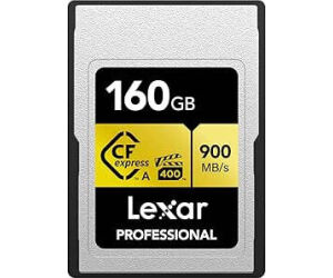 Lexar 160gb Professional Cfexpress Type A Card Gold Serie, Up To 900mb/s Read 800mb/s Write. Vpg 400