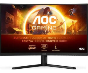 Monitor Gaming Curvo AOC CQ32G4VE 31.5"/ QHD/ 0.5ms/ 180Hz/ VA/ Negro