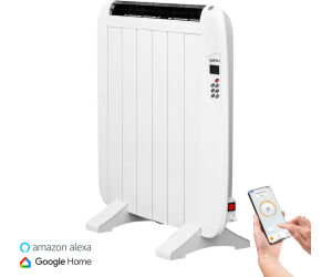 Yoevu -  radiador eléctrico bajo consumo - 4 elementos - 900 w - temporizador - programable - mando a distancia - pantalla lcd - app control wifi - compatible con alexa - apto pared o pie - aluminio - blanco