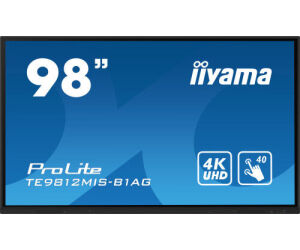 iiyama PROLITE Pizarra de caballete digital 2,49 m (98") LED Wifi 400 cd / m² 4K Ultra HD Negro Pantalla táctil Procesador incorporado Android 24/7