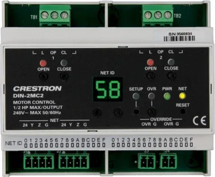 Crestron Din Rail Motor Control, 2 Feeds, 2 Channels (Din-2Mc2) 6501745
