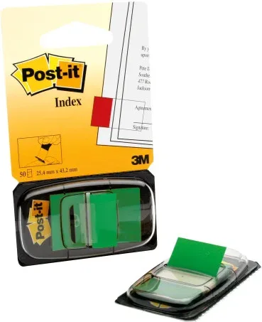 Blister Dispensador 50 Marcadores Index Verde 25,4X43,2Mm 680-3 Post-It 7000029856