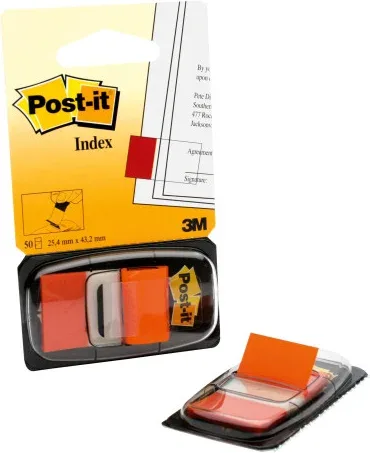 Blister Dispensador 50 Marcadores Index Naranja 25,4X43,2Mm 680-4 Post-It 7000144932