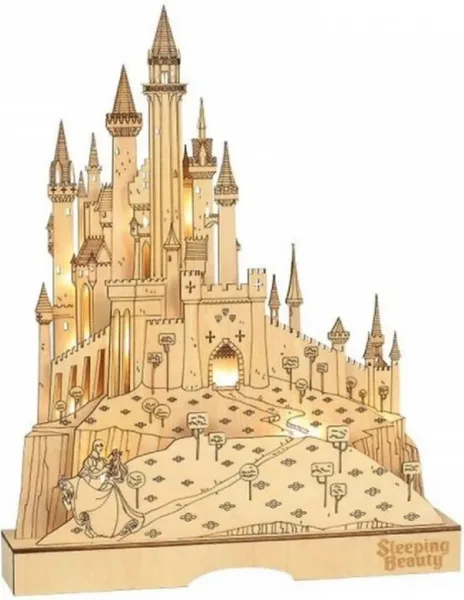 Figura replica enesco disney la bella durmiente castillo iluminado