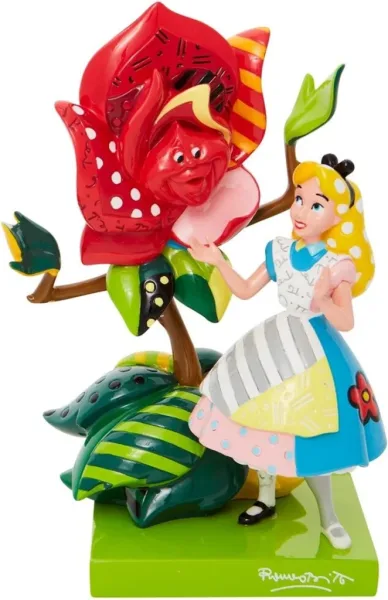 Figura enesco disney alicia en el pais de las maravillas alicia hablando con la rosa