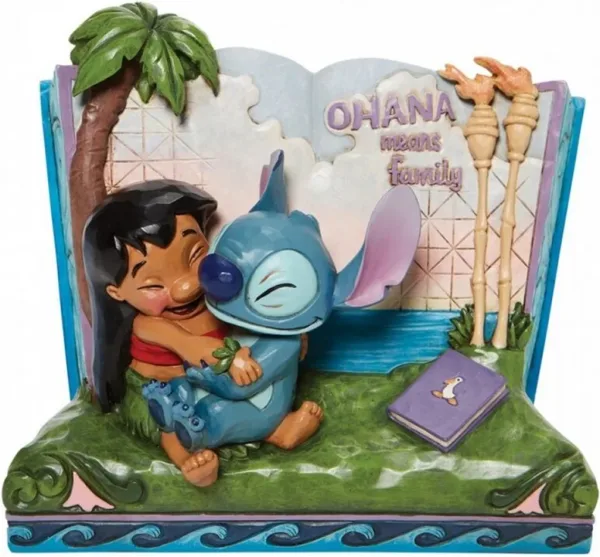 Figura decorativa enesco disney lilo & stitch libro ohana