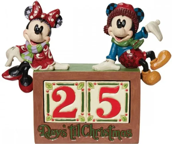 Figura enesco disney mickey & minnie calendario de navidad