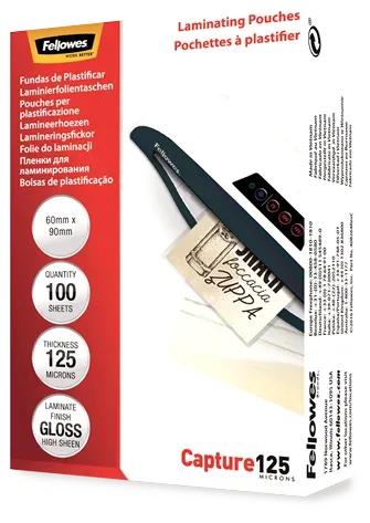 Pack 100 Bolsas Plastificacion 60X90 125 Micras Fellowes 5397402