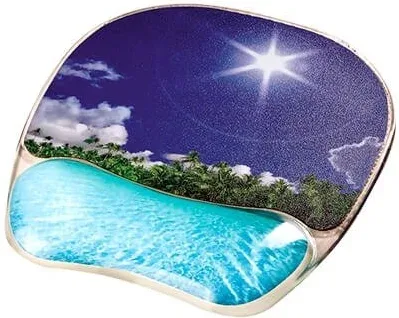 Alfombrilla reposamuñecas fellowes gel playa 150mmx220mmx230mm - gel translucido - base antideslizante