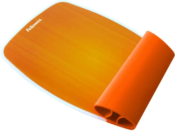 Alfombrilla reposamuñecas flexible fellowes naranja base antideslizante