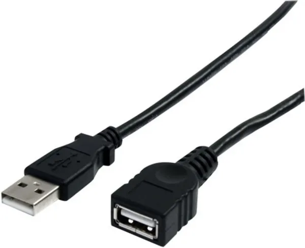 Cable USB 2.0 startech 3m -  macho - hembra -  negro