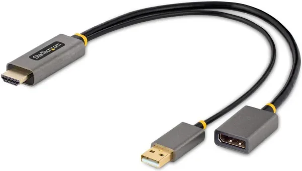 Adaptador HDMI a DisplayPort - USB tipo a startech 0.30m -  macho - macho - hembra -  gris