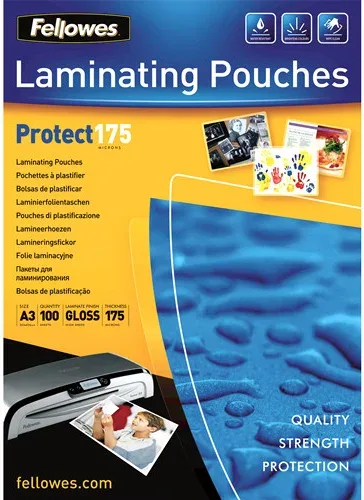 Pack 100 Bolsas Plastificacion 303X426 175 Micras A3 Fellowes 5308803