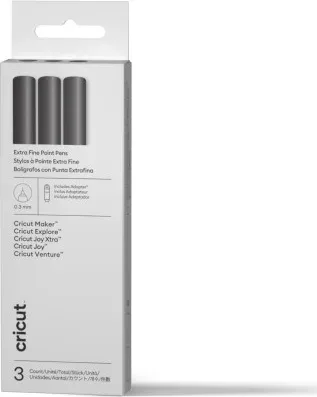 Cricut Set de Bolígrafos de Punta Extrafina , 0,3 Mm (3 Uds.) + Adaptador