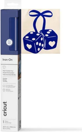 CRICUT FLOCKED IRON-ON BLUE 30X48CM