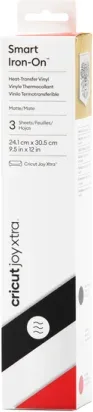 Cricut Joy Xtra Smart Iron-On Lámina de vinilo de transferencia térmica Vinilo de termotransferencia liso 3 hojas
