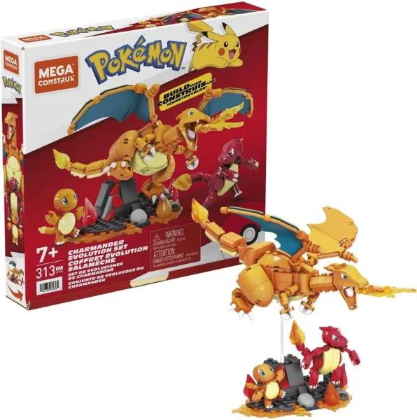 Figura mattel mega construx pokemon charmander evolution