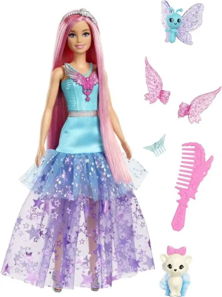Muñeca barbie mattel cuento de hadas & mascotas