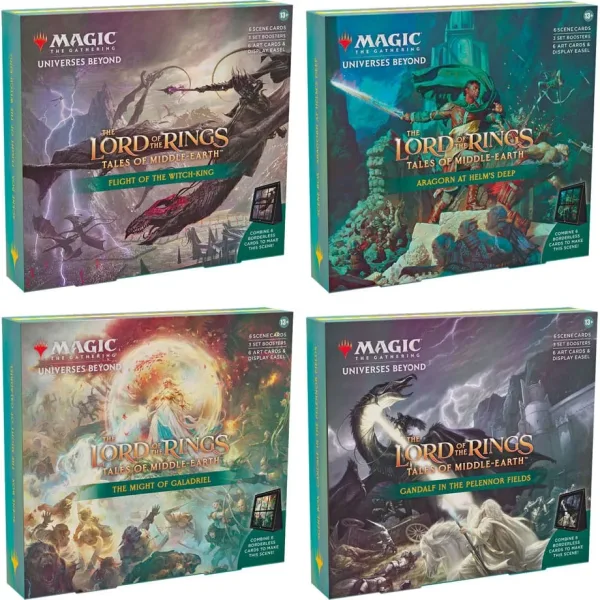Caja de cartas magic the gathering lord of the rings tales of middle earth cajas de escena 4 unidades inglés