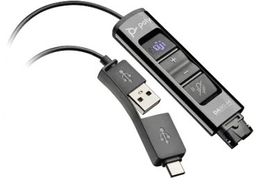 HP Poly Adaptador negro Poly DA85-M USB a QD compatible con TAA