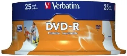 DVD-R Verbatim Imprimible 16X/ Tarrina-25uds