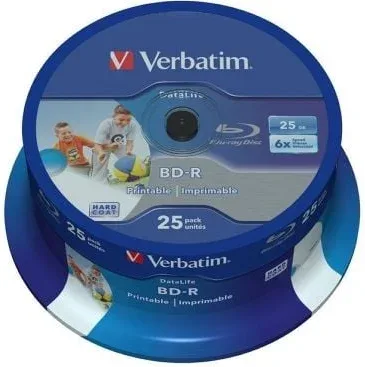 Blue-Ray BD-R Verbatim 43811 Imprimible 6X/ Tarrina-25uds