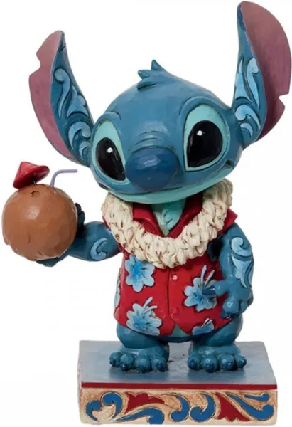 Figura decorativa enesco disney lilo & stitch -  stitch hawaiano