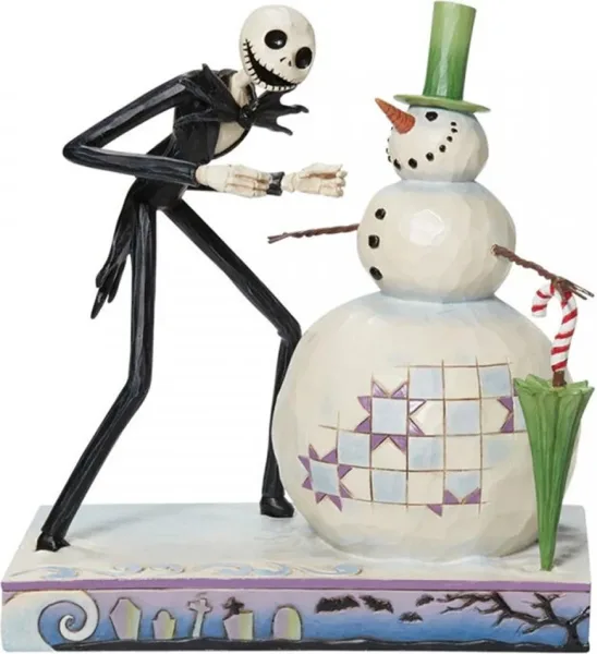 Figura enesco disney pesadilla antes de navidad jack descubriendo muñeco de nieve