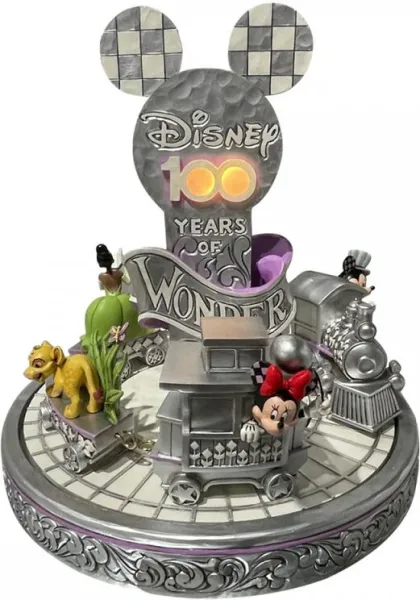 Figura decorativa enesco disney 100 mickey minnie tren