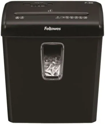 Destructora Fellowes P-30C/ Corte en Partículas de 4 x 34mm/ Negra