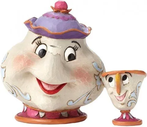 Figura enesco disney la bella y la bestia mrs potts & chip