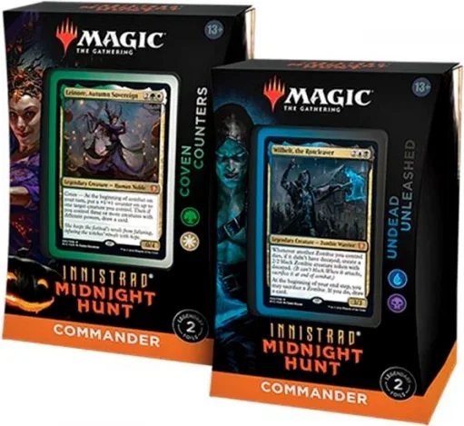 Juego de cartas caja de cartas wizards of the coast magic the gathering commander display innistrad midnight hunt 4 mazos ingles