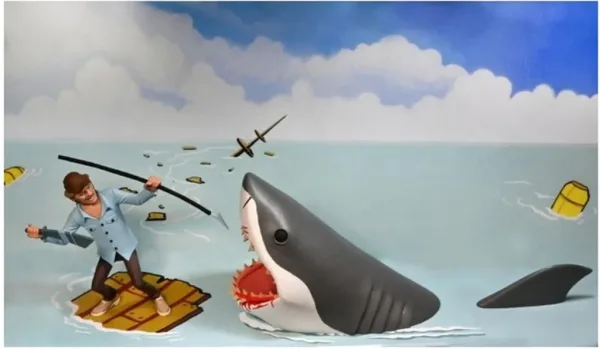 Figura accion neca toony terros quint & tiburon pack 2 figuras jaws