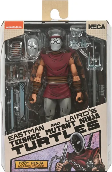 Figura neca teenage mutant ninja turtles mirage comics foot ninja classic colors scale action 18cm