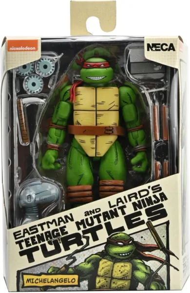 Figura neca teenage mutant ninja turtles mirage comics michelangelo scale action 18cm
