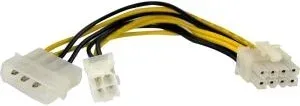 Cable alimentacion placa - micro 4 pin hembra y molex a 8 pin macho startech