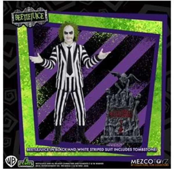 Figura mezco toyz beetlejuice 5 points beetlejuice striped suite 9.5cm