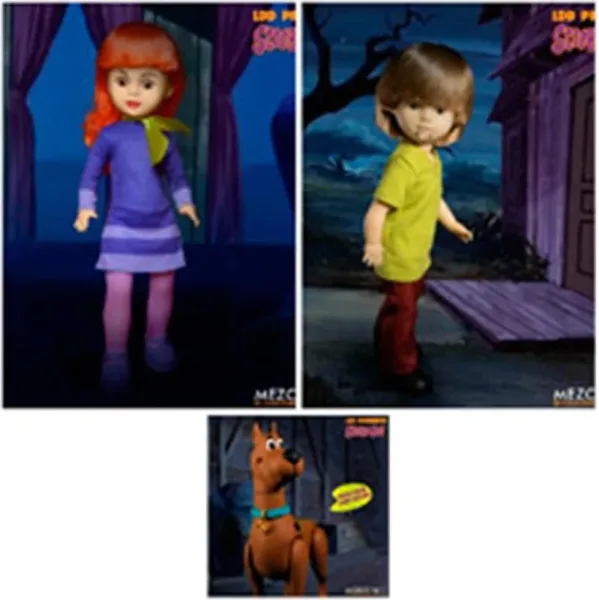 Set 6 figuras mezco toyz scooby - doo & mystery living dead dolls 25cm