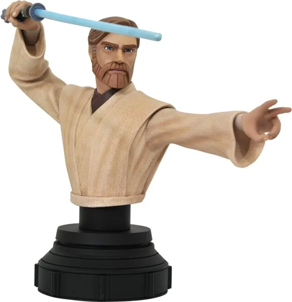 Figura busto diamond select toys star wars the clone wars obi wan 1 - 7 escala 15 cm resina