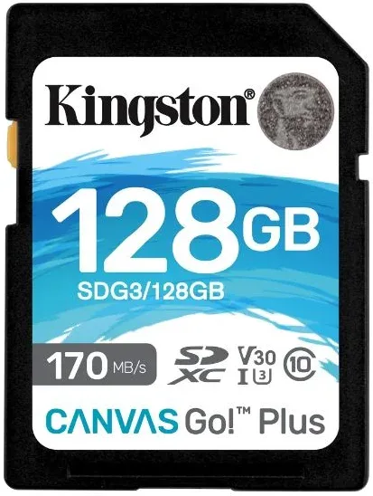 SECURE DIGITAL HC 128 GB CANVAS GO PLUS CLASE10 KINGSTON
