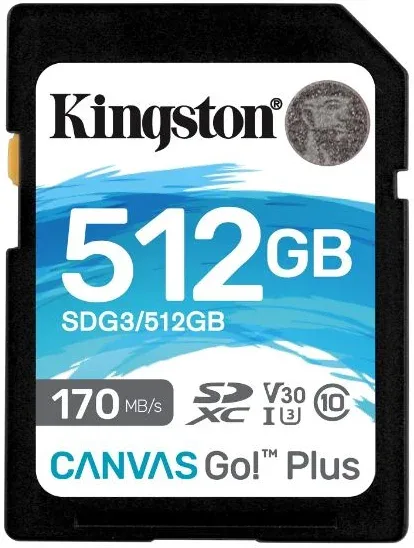 SECURE DIGITAL HC 512 GB CANVAS GO PLUS CLASE10 KINGSTON