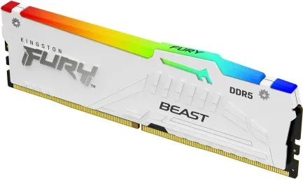 Memoria Kingston 16GB 6000Mt/S DDR5 Cl30  Fury Beast White RGB Expo - Kf560C30Bwea-16