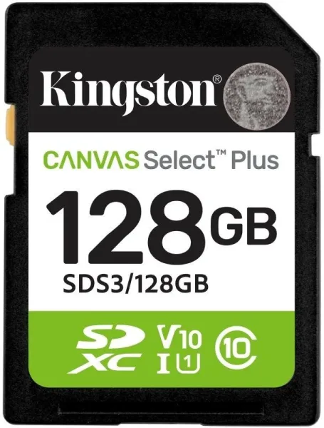 SECURE DIGITAL HC 128 GB CANVAS SELECT PLUS GEN3 CLASE10 KINGSTON
