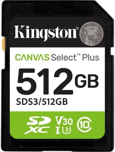 SECURE DIGITAL HC 512 GB CANVAS SELECT PLUS GEN3 CLASE10 KINGSTON